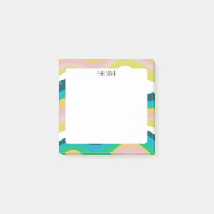 Colourful Curves CUSTOM Chic Monogram Personalised Post-it Notes