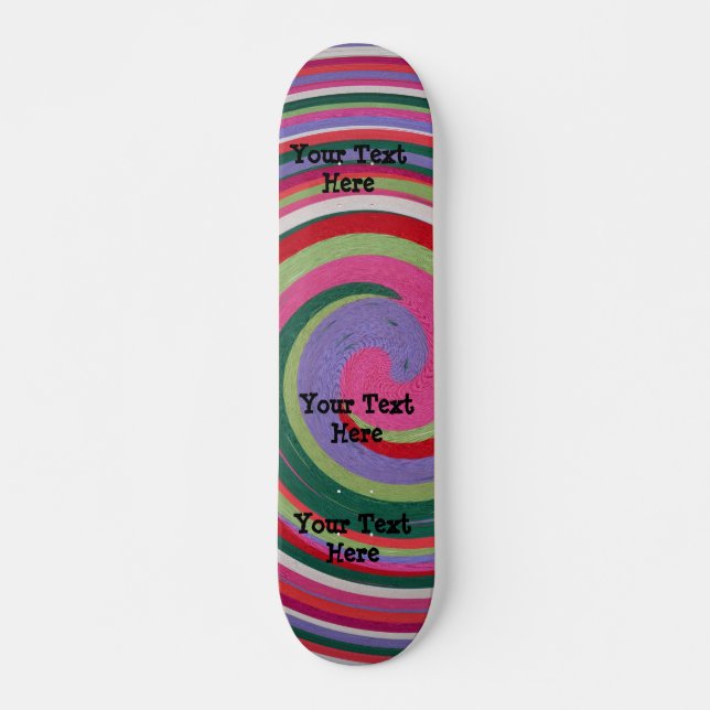 colourful curves modern abstract design skateboard (Front)