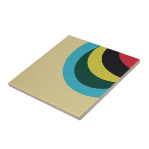 Colourful curves pattern ceramic tile