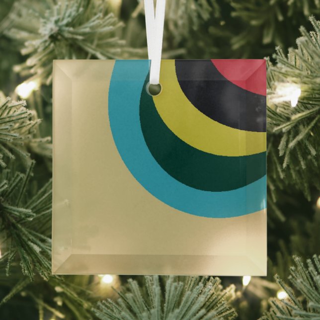 Colourful curves pattern glass tree decoration (Insitu)