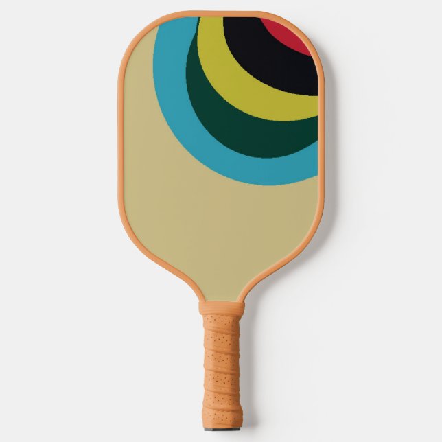 Colourful curves pattern pickleball paddle (Front)