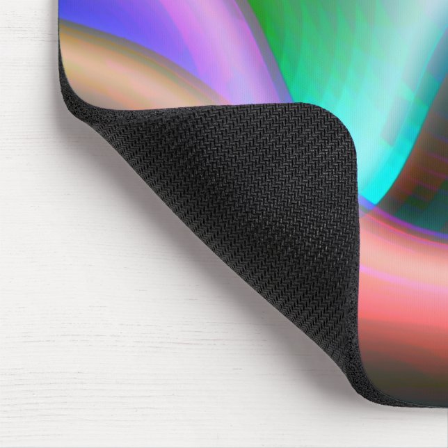 Colourful curves with puffy and blurred style      mouse pad (Corner)