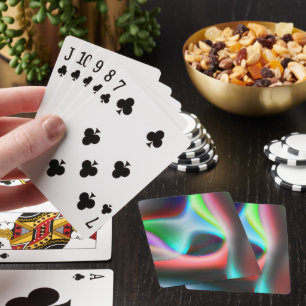 Colourful curves with puffy and blurred style playing cards