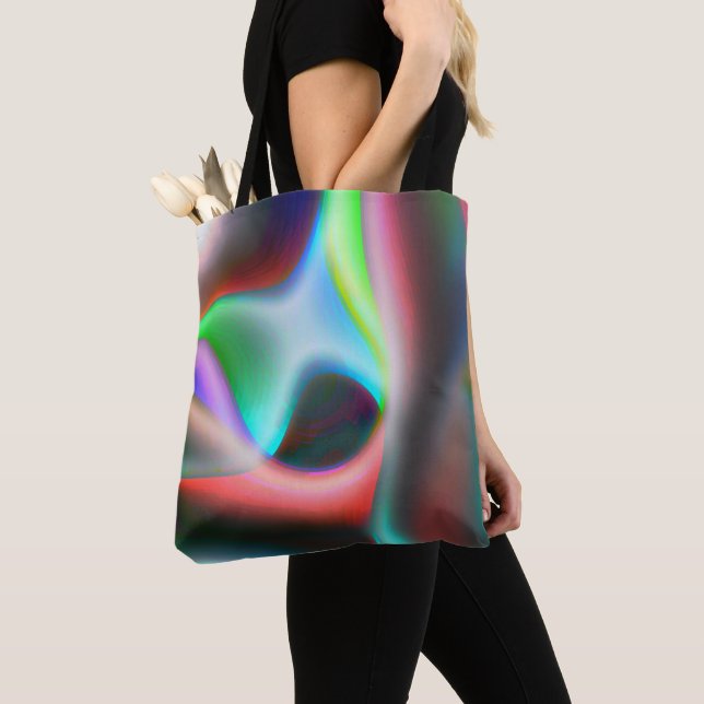 Colourful curves with puffy and blurred style      tote bag (Close Up)