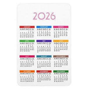 Colourful Custom 2021 Calendar Magnet