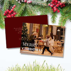 Colourful custom family photo merry christmas Car Holiday Card
