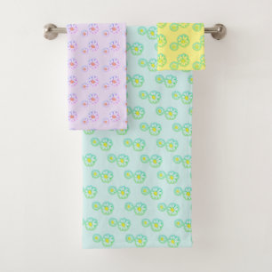 Colourful Custom FIltered Daisies Bath Towel Set