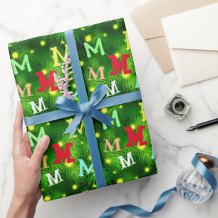 Colourful custom initial for your gift receiver wrapping paper