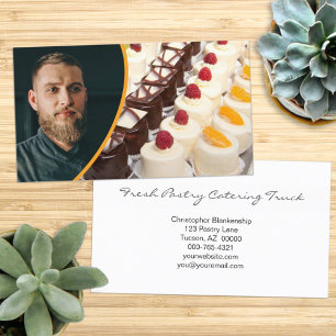 Colourful Custom Pastry Image Baker Photo Template Business Card