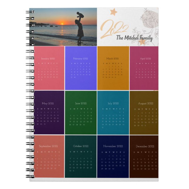 Colourful Custom Photo Calendar Monthly Journal (Front)