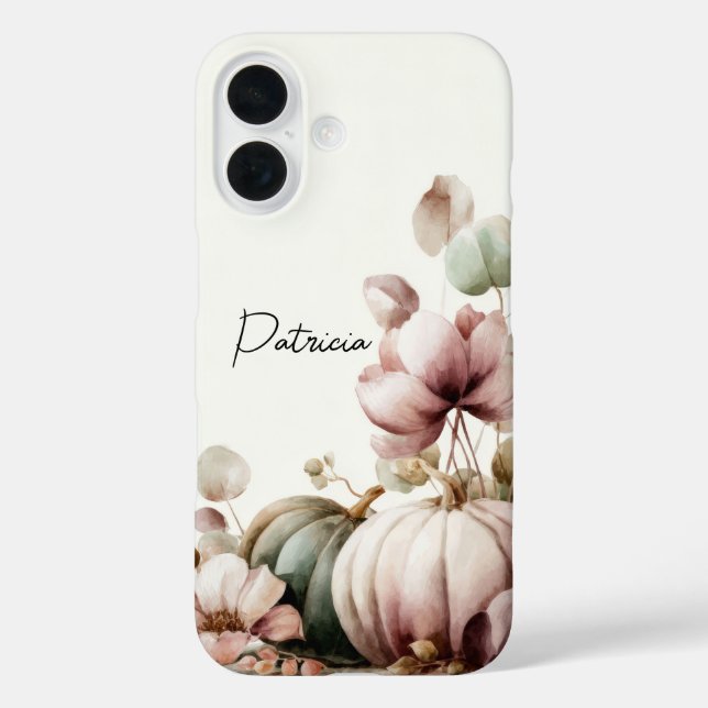 colourful Custom Pumpkin and Flowers Design Case-Mate iPhone Case (Back)