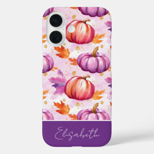 colourful Custom Pumpkin and Leaves pattern  iPhone 16 Case