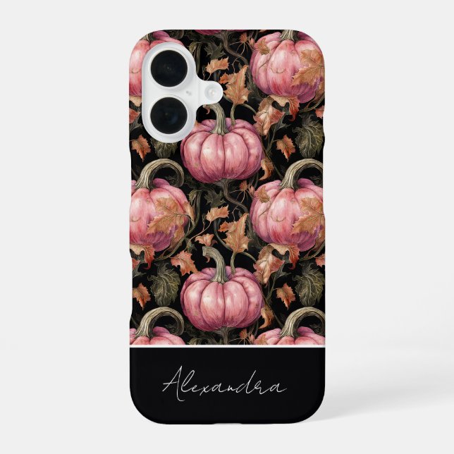 colourful Custom Pumpkin and Leaves pattern  iPhone 16 Case (Back)