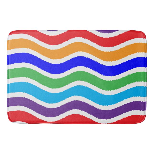 Colourful Custom Torn Paper Effect Bath Mat (Front)