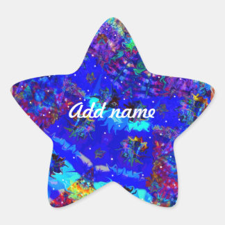 Colourful Customisable Abstract Art Star Sticker