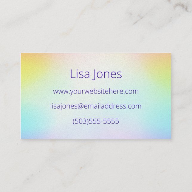 Colourful Customisable Business Card (Back)