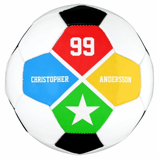 Colourful Customisable Pattern Soccer Ball (Front)