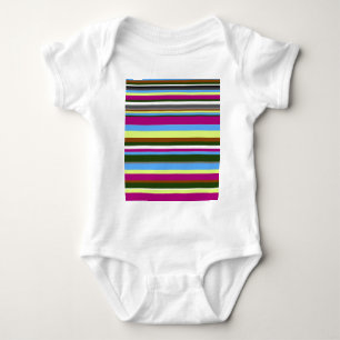 Colourful Customised Designer Stripe Baby Bodysuit