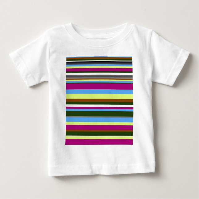Colourful Customised Designer Stripe Baby T-Shirt (Front)