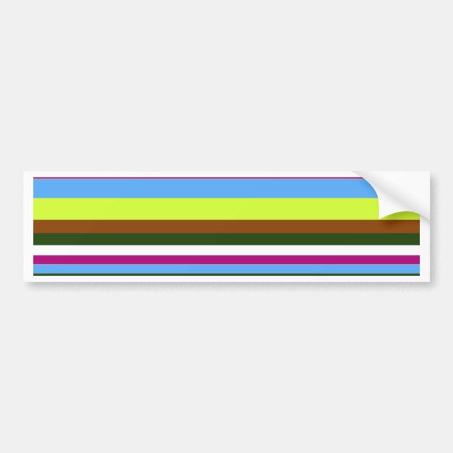 Colourful Customised Designer Stripe Bumper Sticker (Front)
