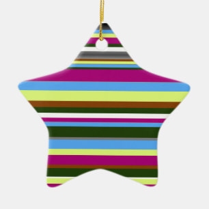Colourful Customised Designer Stripe Ceramic Ornament