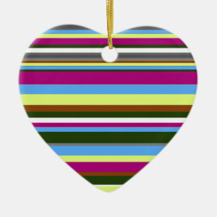 Colourful Customised Designer Stripe Ceramic Ornament