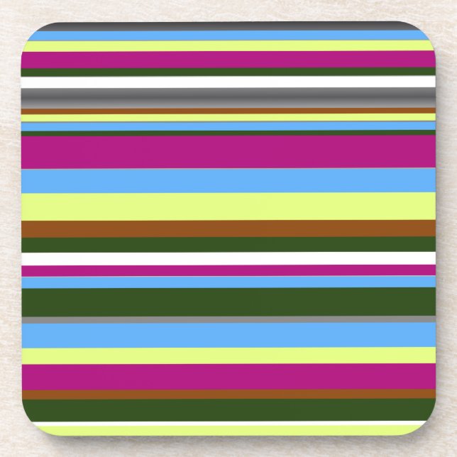 Colourful Customised Designer Stripe Coaster (Front)