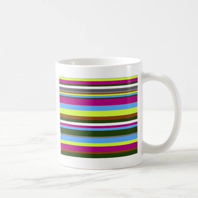 Colourful Customised Designer Stripe Coffee Mug (Right)