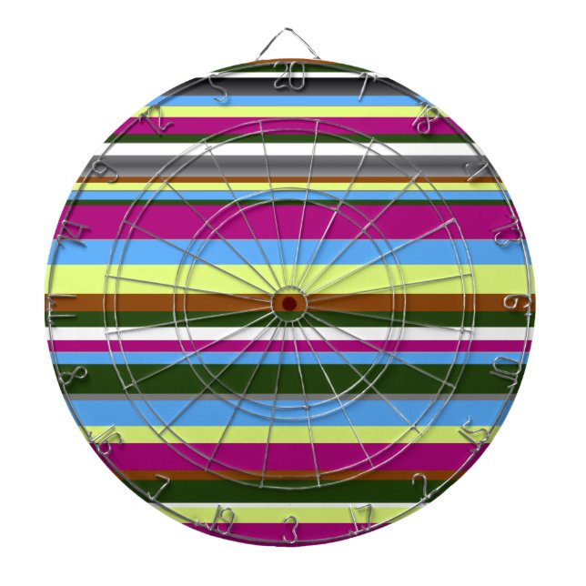 Colourful Customised Designer Stripe Dartboard (Front)