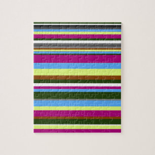 Colourful Customised Designer Stripe Jigsaw Puzzle
