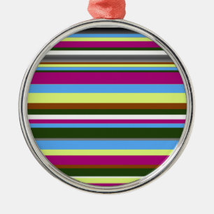 Colourful Customised Designer Stripe Metal Ornament