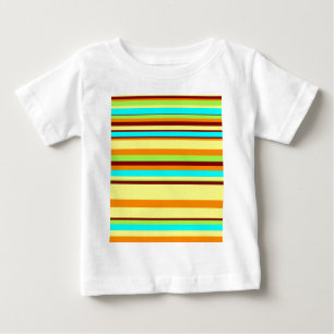 Colourful Customised Designer Stripe Pattern Baby T-Shirt