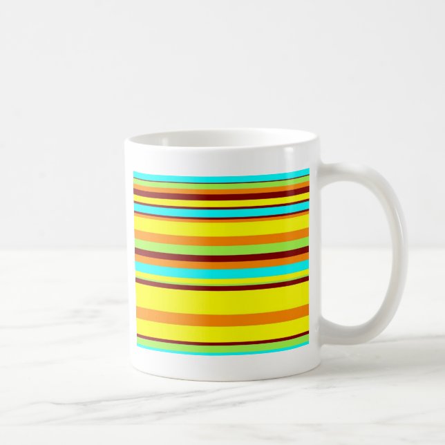 Colourful Customised Designer Stripe Pattern Coffee Mug (Right)