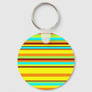 Colourful Customised Designer Stripe Pattern Key Ring