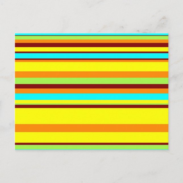 Colourful Customised Designer Stripe Pattern Postcard (Front)