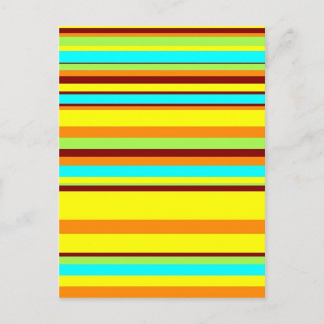 Colourful Customised Designer Stripe Pattern Postcard (Front)