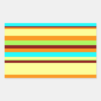 Colourful Customised Designer Stripe Pattern Rectangular Sticker