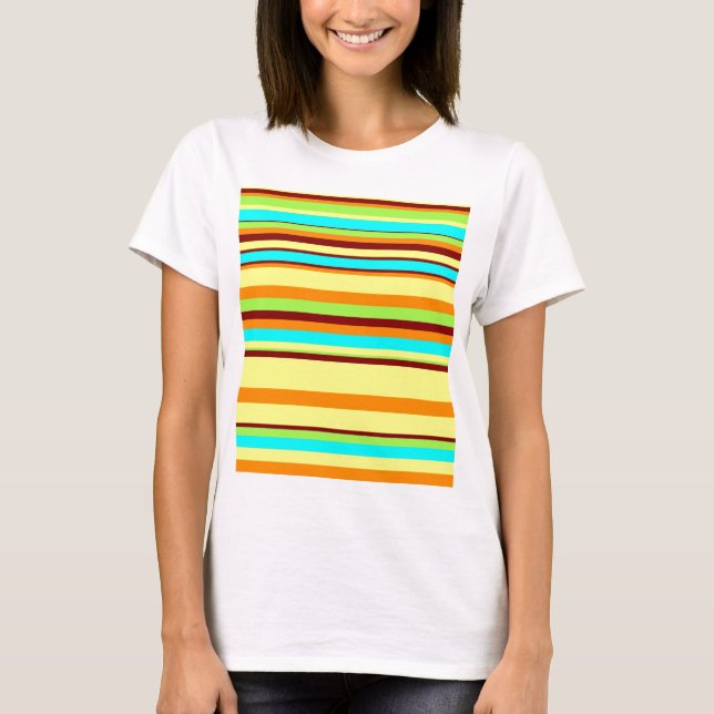 Colourful Customised Designer Stripe Pattern T-Shirt (Front)