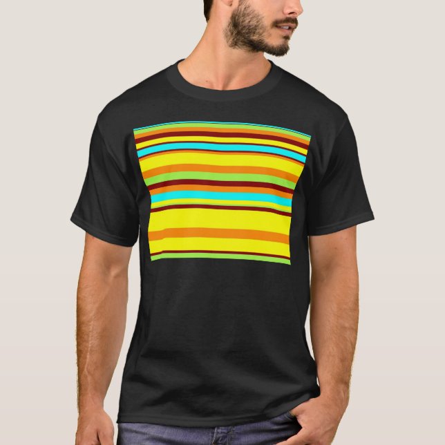 Colourful Customised Designer Stripe Pattern T-Shirt (Front)