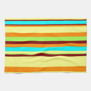 Colourful Customised Designer Stripe Pattern Tea Towel