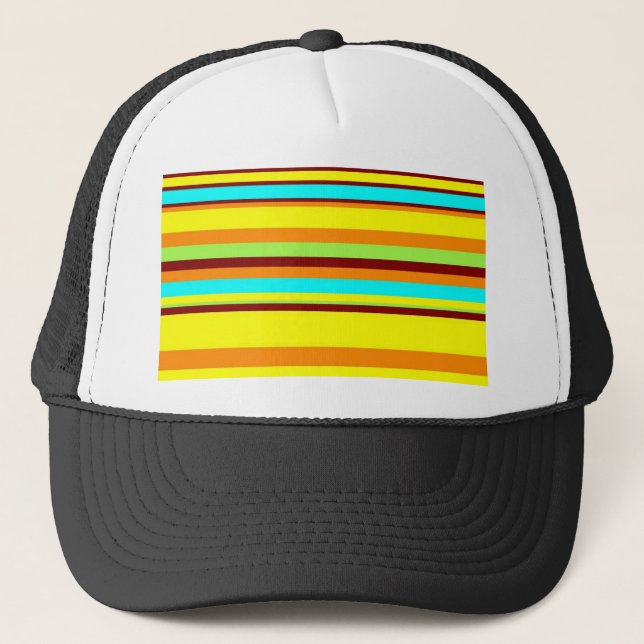 Colourful Customised Designer Stripe Pattern Trucker Hat (Front)