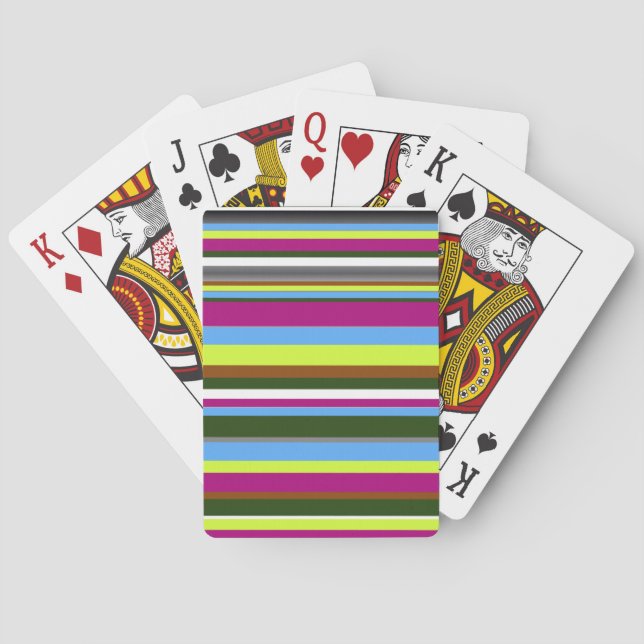 Colourful Customised Designer Stripe Playing Cards (Back)