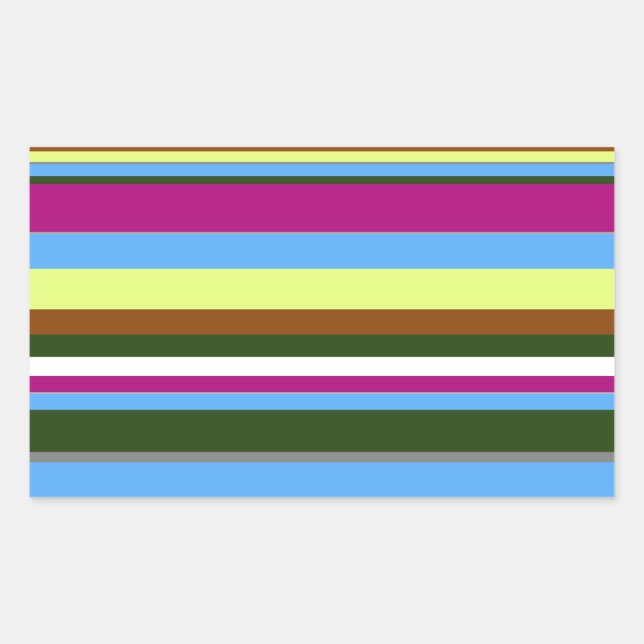 Colourful Customised Designer Stripe Rectangular Sticker (Front)