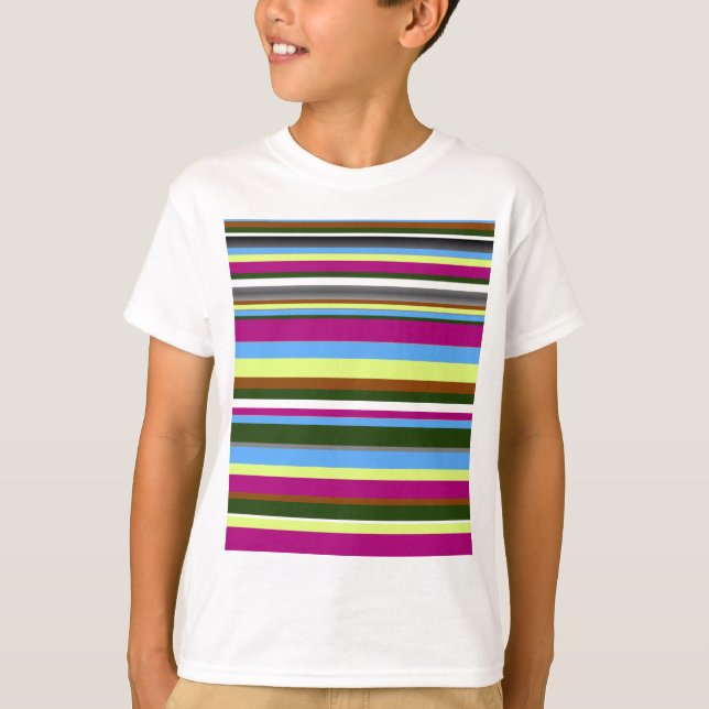 Colourful Customised Designer Stripe T-Shirt (Front)