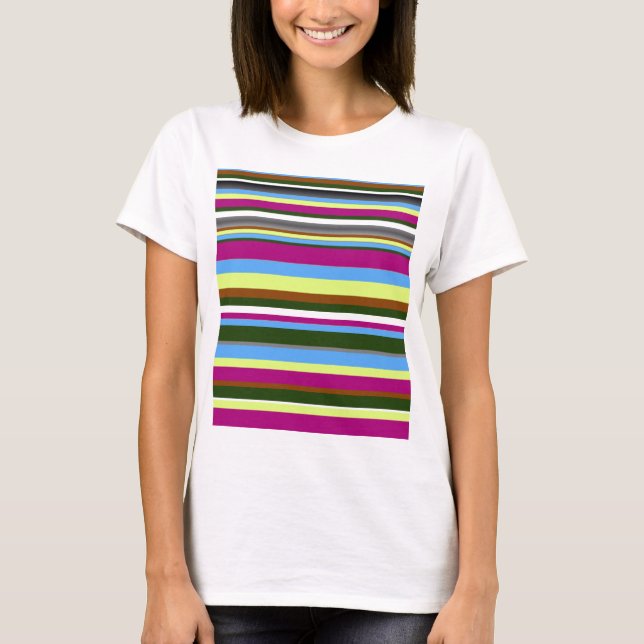 Colourful Customised Designer Stripe T-Shirt (Front)