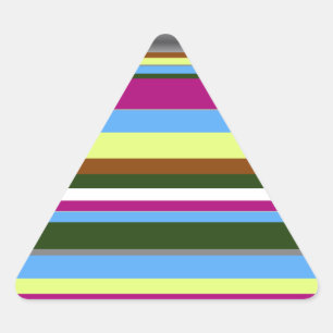 Colourful Customised Designer Stripe Triangle Sticker