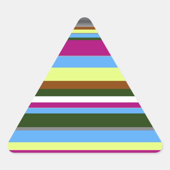 Colourful Customised Designer Stripe Triangle Sticker (Front)