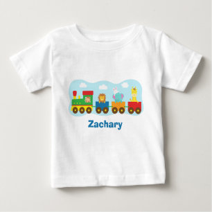 Colourful Cute Animals Train for Babies Baby T-Shirt