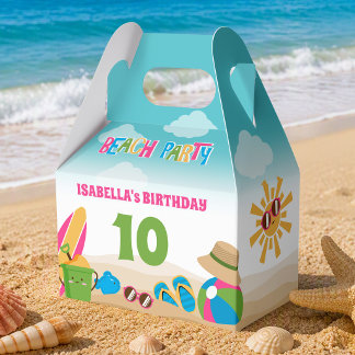 Colourful Cute Beach Themed Birthday Party Favour Box