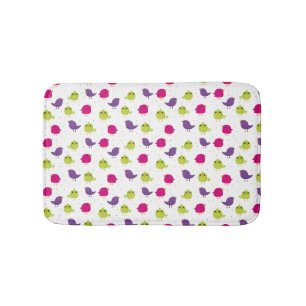 Colourful Cute Birds Pattern Bath Mat